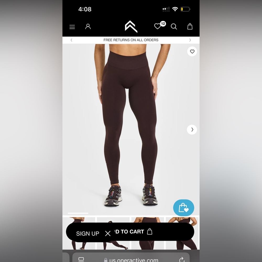 Oner Active effortless leggings in Plum brown regular L